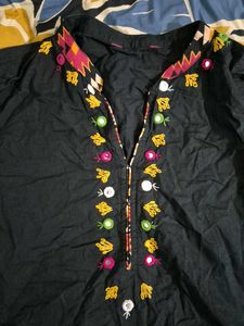 Embroidered Mirror Work Kurta -