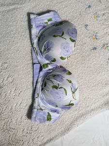 Strapless Floral Print Bra