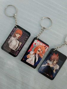 3Pcs Keychains"Chainsaw Man" Girls .