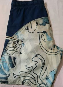 Men's Blue Floral Swim Short