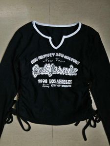 Black California Graphic Long Sleeve Top