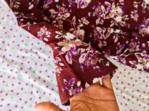 Maroon Floral Print Short Sleeve Shirt