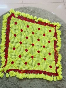 New Handmade Neon green Floral Ottoman Cover