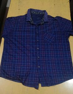 Men's Blue Checked Casual Shirt
