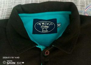 Classic Black Polo Shirt with Teal Accents