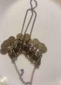 Boho Coin Anklet with Toe Ring