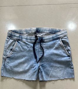 Light Wash Denim Jogger Shorts