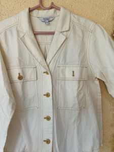 Cream Colored Button-Up Jacket