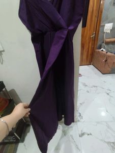 Elegant Purple Maxi Dress with Thigh Slit