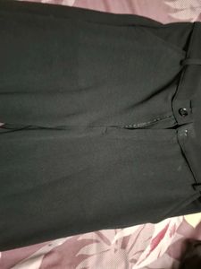 ​High-Waisted Wide-Leg Black Trousers