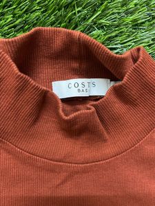SALE! Price Dropped Rust Colour High Neck Top