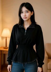 Black Polka Dot Top