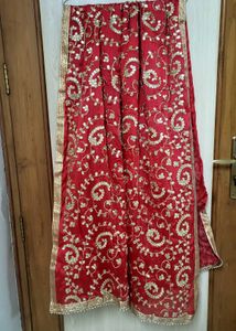 Red & Gold Embroidered Dupatta Never Used
