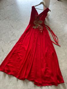 Stunning Red Embellished Evening Gown