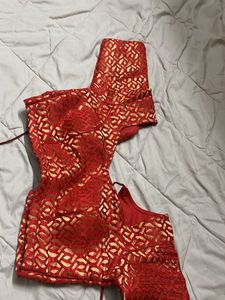 Red & Gold Brocade Blouse