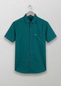 Men’s Solid Green Half Sleeves Shirt