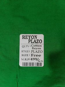 Green Reyon Cotton Palazzo Pants