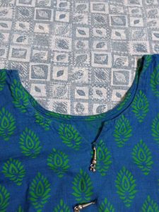Blue &amp; Green Block Print Kurta