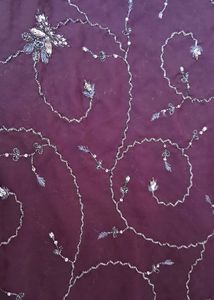 🔥Elegant Embroidered Purple Saree