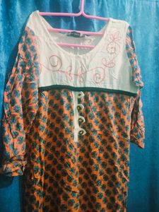 Orange Patterned Kurta