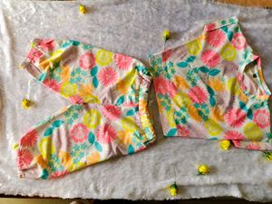 Girls Floral Co-Ord Set | Top & Pants | Size -4-6y