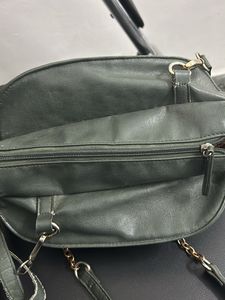 Olive Green Colour Branded Handbag