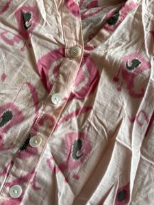 Pink Floral Print Kurta