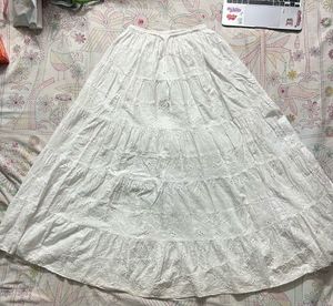 Beautiful Shiffli White long skirt