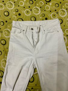 H&amp;M White Wide Leg Jeans