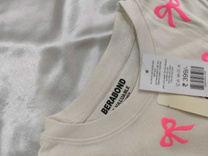 Cute Bow Print Crop Tee - XS/S