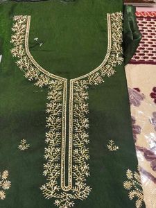 Elegant Green fandy silk suit heavy embrodered