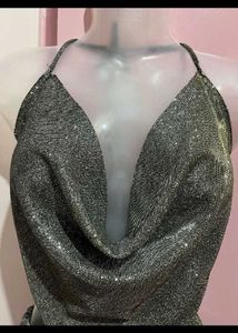 Sparkly Halter Neck Mini skirt and backless top