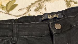 Unused Black Denim Shorts
