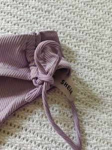 SHEIN Lavender Ribbed Bikini Bottom