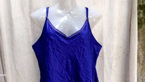 Satin Nightgown with Lace Trim