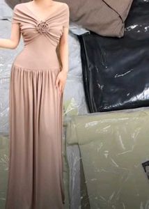 Elegant Beige Midi Dress