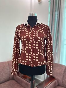 Chic Polka Dot Long Sleeve Top
