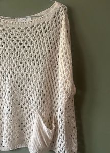 Open-Knit Crochet Pullover