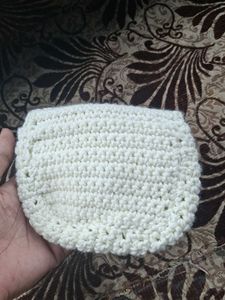 Cream Crochet Clutch Bag