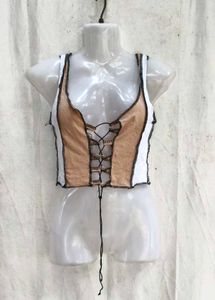 42209. Lace-Up Crop Top