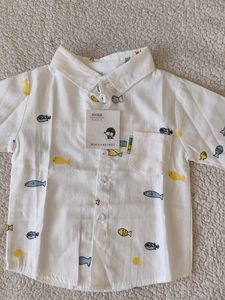 Cute Fish Print Long Sleeve Shirt for Kids