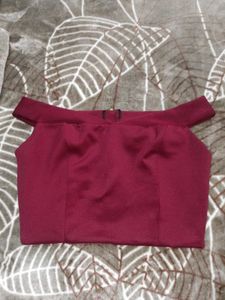 Burgundy Off-Shoulder Top