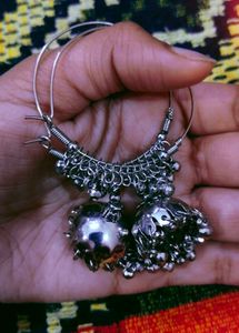 ✨ Oxidised Boho Jhumka Hoop Earrings | Ethnic Stat