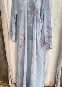 I. Light Blue Tie-Dye Maxi Robe