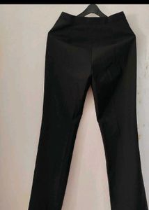 Chic High-Waisted Black Flare Trousers