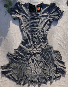 Y2K Grey Ruffle Dress- Cute And Chic