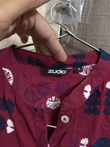 Maroon Printed Dress