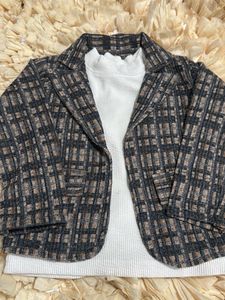 Chic Plaid Blazer Jacket