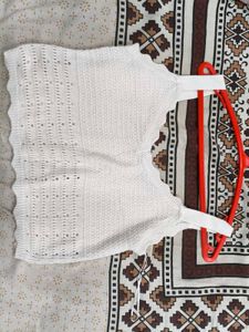White Crochet Crop Top