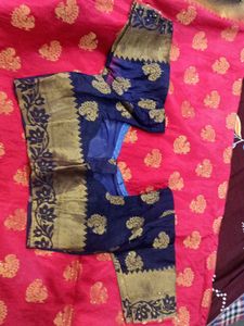 Elegant Red and blue saree